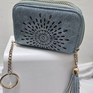 Wallet Laser Cut Tassel Multi Card Slots ID Window